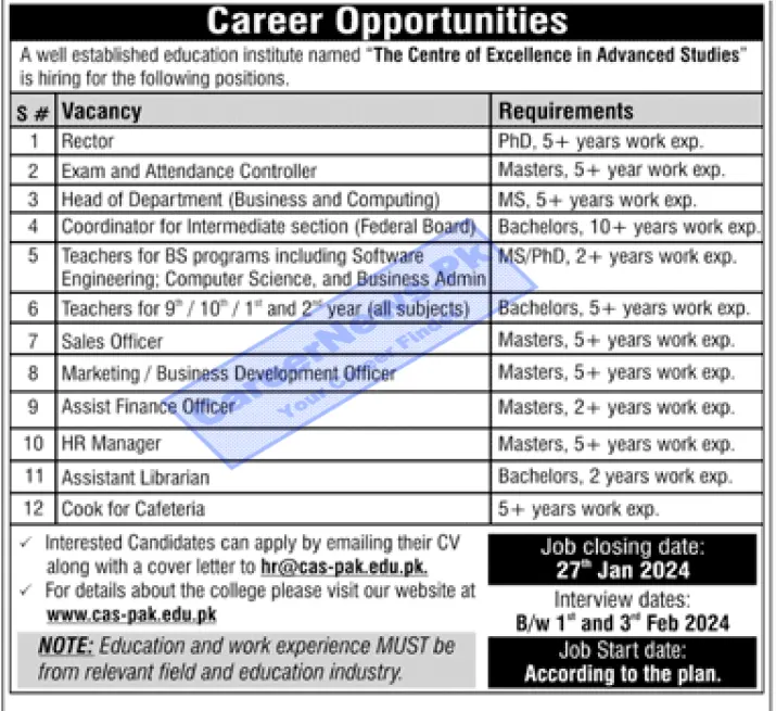 Centre of Excellence in Advance Studies Jobs 2024