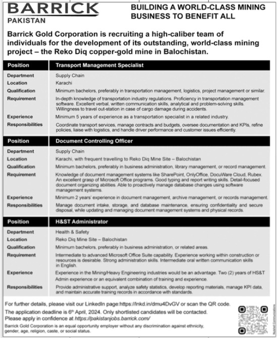 Barrick Gold Corporation Jobs