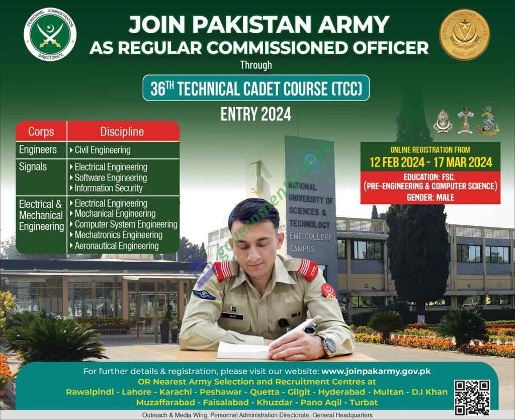 Pakistan Army Jobs As Regular Commission 2024 