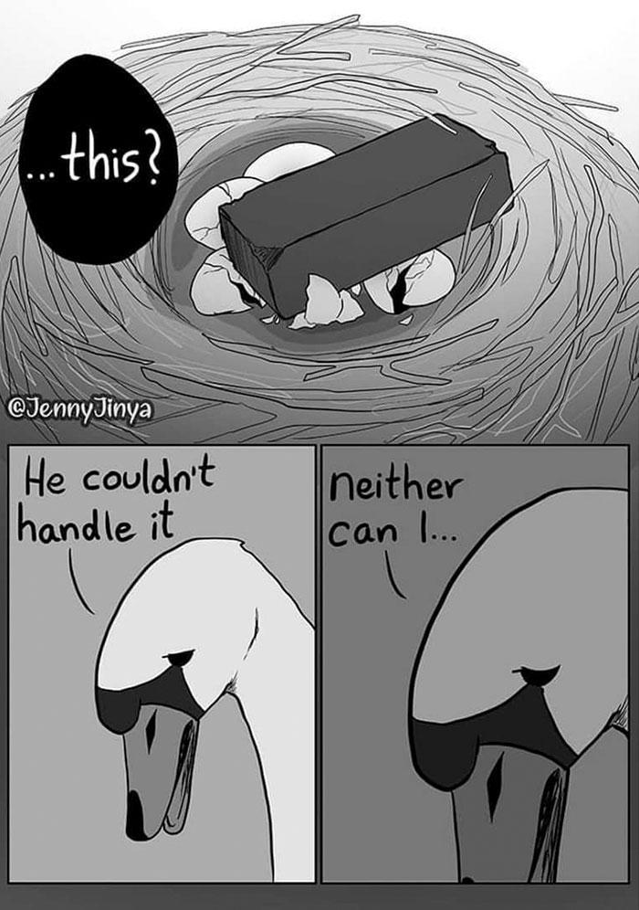 Swan is sad