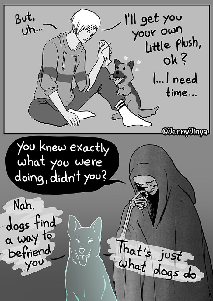 The artist who makes people cry with her comics has released a sequel to 'Little Fish' about the spirit of a dog visiting its owner who has a new puppy.